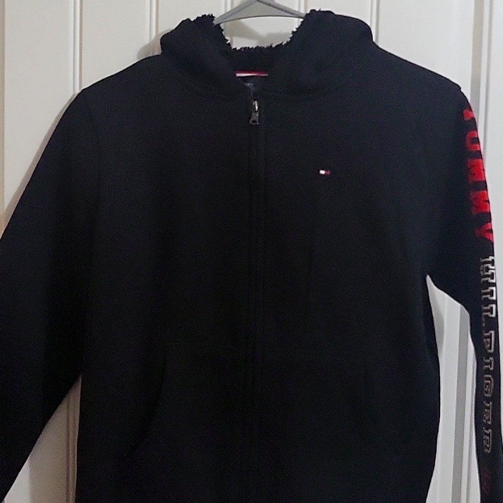 Tommy Hilfiger lined zip Hoodie, Boy's size 12/14, black